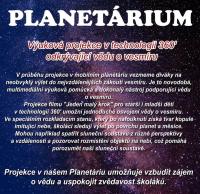 v pondělí 24.10. v době od 9 do 12 hod. se koná v naší MŠ Projektový den Planetárium 